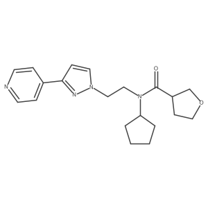 N-cyclopentyl-N-(2-(3-(pyridin-4-yl)-1H-pyrazol-1-yl)ethyl)tetrahydrofuran-3-carboxamide结构式