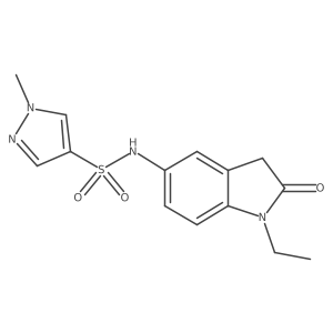N-(1-ethyl-2-oxoindolin-5-yl)-1-methyl-1H-pyrazole-4-sulfonamide Structure