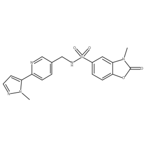 3-methyl-N-((6-(1-methyl-1H-pyrazol-5-yl)pyridin-3-yl)methyl)-2-oxo-2,3-dihydrobenzo[d]oxazole-5-sulfonamide Structure