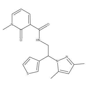 N-(2-(3,5-dimethyl-1H-pyrazol-1-yl)-2-(thiophen-3-yl)ethyl)-1-methyl-2-oxo-1,2-dihydropyridine-3-carboxamide结构式