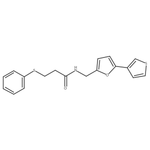 3-(phenylsulfanyl)-N-{[5-(thiophen-3-yl)furan-2-yl]methyl}propanamide Structure