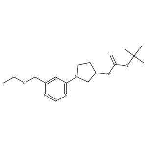tert-butyl N-{1-[6-(ethoxymethyl)pyrimidin-4-yl]pyrrolidin-3-yl}carbamate结构式