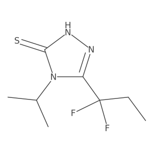 5-(1,1-difluoropropyl)-4-(propan-2-yl)-4H-1,2,4-triazole-3-thiol结构式