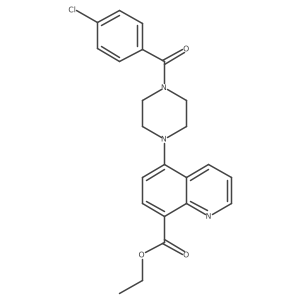 Ethyl 5-(4-(4-chlorobenzoyl)piperazin-1-yl)quinoline-8-carboxylate结构式