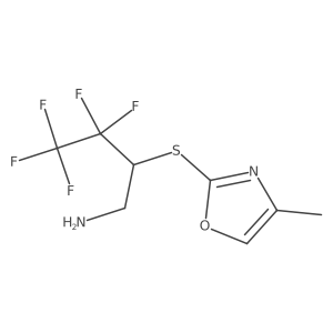 3,3,4,4,4-Pentafluoro-2-[(4-methyl-1,3-oxazol-2-yl)sulfanyl]butan-1-amine结构式