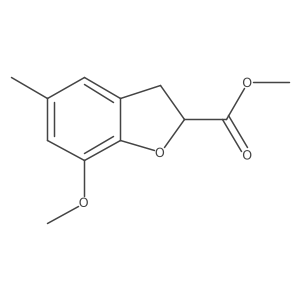 Methyl 7-methoxy-5-methyl-2,3-dihydro-1-benzofuran-2-carboxylate结构式