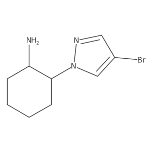 Rel-(1R,2S)-2-(4-bromo-1H-pyrazol-1-yl)cyclohexan-1-amine结构式