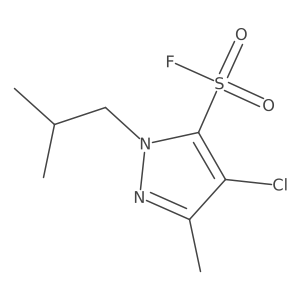 4-chloro-3-methyl-1-(2-methylpropyl)-1H-pyrazole-5-sulfonyl fluoride结构式
