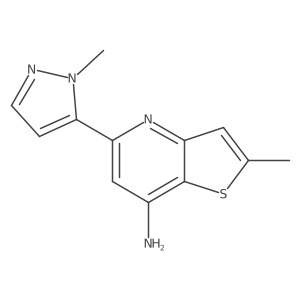 2-methyl-5-(1-methyl-1H-pyrazol-5-yl)thieno[3,2-b]pyridin-7-amine结构式