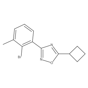 3-(2-Bromo-3-methylphenyl)-5-cyclobutyl-1,2,4-oxadiazole Structure