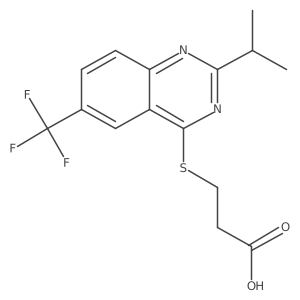 3-{[2-(Propan-2-yl)-6-(trifluoromethyl)quinazolin-4-yl]sulfanyl}propanoic acid Structure