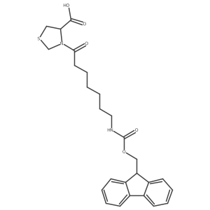 (4R)-3-[7-({[(9H-fluoren-9-yl)methoxy]carbonyl}amino)heptanoyl]-1,3-thiazolidine-4-carboxylic acid Structure