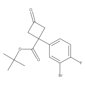 Tert-butyl 1-(3-bromo-4-fluorophenyl)-3-oxocyclobutane-1-carboxylate结构式