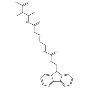 3-{2-[2-({[(9H-fluoren-9-yl)methoxy]carbonyl}amino)ethoxy]acetamido}-2-methylbutanoic acid结构式