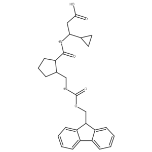 3-cyclopropyl-3-({2-[({[(9H-fluoren-9-yl)methoxy]carbonyl}amino)methyl]cyclopentyl}formamido)propanoic acid Structure