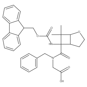 2-{N-benzyl-1-[6-({[(9H-fluoren-9-yl)methoxy]carbonyl}amino)-7,7-dimethyl-2-oxabicyclo[3.2.0]heptan-6-yl]formamido}acetic acid结构式