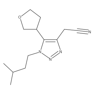 2-[1-(3-methylbutyl)-5-(oxolan-3-yl)-1H-1,2,3-triazol-4-yl]acetonitrile Structure