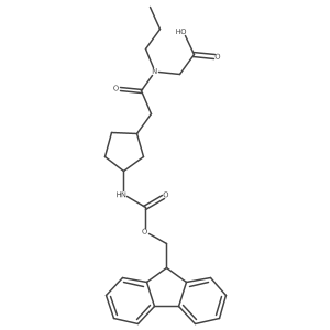 rac-2-{2-[(1R,3S)-3-({[(9H-fluoren-9-yl)methoxy]carbonyl}amino)cyclopentyl]-N-propylacetamido}acetic acid Structure