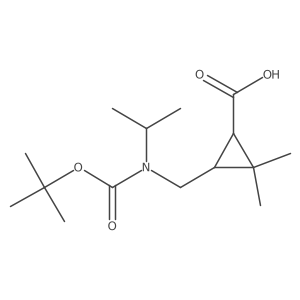 rac-(1R,3R)-3-({[(tert-butoxy)carbonyl](propan-2-yl)amino}methyl)-2,2-dimethylcyclopropane-1-carboxylic acid结构式