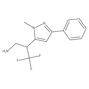3,3,3-trifluoro-2-(1-methyl-3-phenyl-1H-pyrazol-5-yl)propan-1-amine Structure