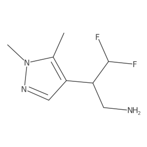 2-(1,5-dimethyl-1H-pyrazol-4-yl)-3,3-difluoropropan-1-amine Structure