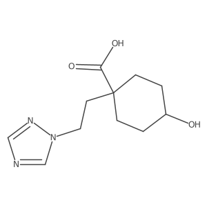 4-hydroxy-1-[2-(1H-1,2,4-triazol-1-yl)ethyl]cyclohexane-1-carboxylic acid结构式