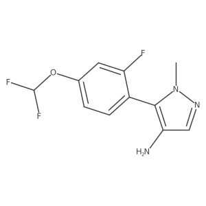 5-[4-(difluoromethoxy)-2-fluorophenyl]-1-methyl-1H-pyrazol-4-amine结构式