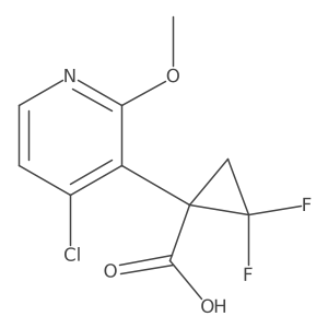 1-(4-Chloro-2-methoxypyridin-3-yl)-2,2-difluorocyclopropane-1-carboxylic acid结构式