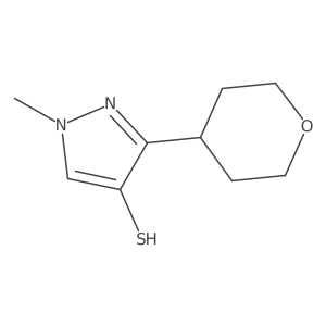 1-methyl-3-(oxan-4-yl)-1H-pyrazole-4-thiol Structure