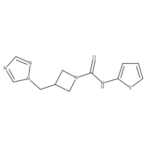 3-((1H-1,2,4-triazol-1-yl)methyl)-N-(thiophen-2-yl)azetidine-1-carboxamide结构式