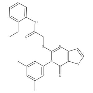 2-((3-(3,5-dimethylphenyl)-4-oxo-3,4-dihydrothieno[3,2-d]pyrimidin-2-yl)thio)-N-(2-ethylphenyl)acetamide Structure