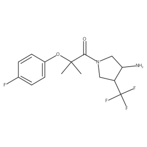 rac-1-[(3R,4S)-3-amino-4-(trifluoromethyl)pyrrolidin-1-yl]-2-(4-fluorophenoxy)-2-methylpropan-1-one结构式