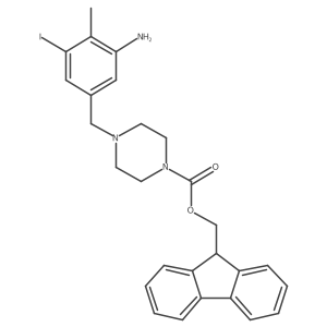 (9H-fluoren-9-yl)methyl 4-[(3-amino-5-iodo-4-methylphenyl)methyl]piperazine-1-carboxylate结构式