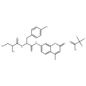 (2S)-2-[(2S)-2-amino-3-hydroxypropanamido]-3-(4-hydroxyphenyl)-N-(4-methyl-2-oxo-2H-chromen-7-yl)propanamide; trifluoroacetic acid结构式