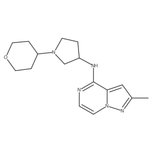 N-{2-methylpyrazolo[1,5-a]pyrazin-4-yl}-1-(oxan-4-yl)pyrrolidin-3-amine结构式