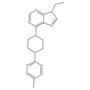 9-ethyl-6-[4-(5-fluoropyrimidin-2-yl)piperazin-1-yl]-9H-purine结构式