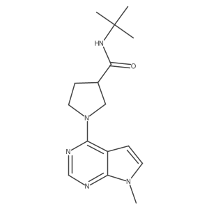 N-tert-butyl-1-{7-methyl-7H-pyrrolo[2,3-d]pyrimidin-4-yl}pyrrolidine-3-carboxamide结构式