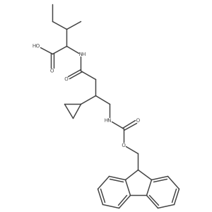 (2S)-2-[3-cyclopropyl-4-({[(9H-fluoren-9-yl)methoxy]carbonyl}amino)butanamido]-3-methylpentanoic acid Structure