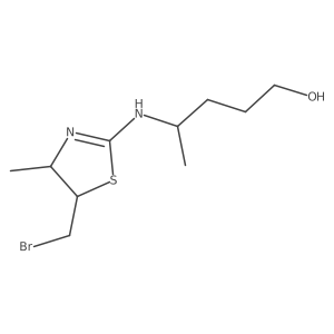 4-{[5-(Bromomethyl)-4-methyl-4,5-dihydro-1,3-thiazol-2-yl]amino}pentan-1-ol结构式