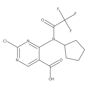 2-chloro-4-(N-cyclopentyl-2,2,2-trifluoroacetamido)pyrimidine-5-carboxylic acid Structure