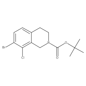 tert-butyl 7-bromo-8-chloro-3,4-dihydro-1H-isoquinoline-2-carboxylate结构式