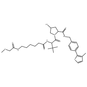 (2S,4R)-4-hydroxy-1-[(2S)-2-[6-[(2-methoxyacetyl)amino]hexanoylamino]-3,3-dimethyl-butanoyl]-N-[[4-(4-methylthiazol-5-yl)phenyl]methyl]pyrrolidine-2-carboxamide结构式