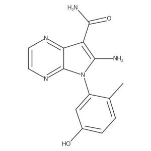 6-Amino-5-(5-hydroxy-2-methylphenyl)-5H-pyrrolo[2,3-b]pyrazine-7-carboxamide Structure