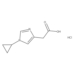 2-(1-cyclopropyl-1H-imidazol-4-yl)aceticacidhydrochloride Structure