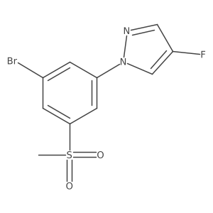 1-[3-Bromo-5-(methylsulfonyl)phenyl]-4-fluoro-1H-pyrazole结构式
