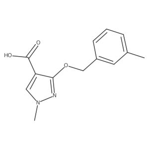 1-methyl-3-((3-methylbenzyl)oxy)-1H-pyrazole-4-carboxylic acid结构式