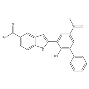 2-(2-Hydroxy-5-nitro-biphenyl-3-yl)-1H-indole-5-carboxamidine Structure