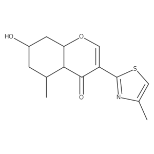 7-Hydroxy-5-methyl-3-(4-methyl-1,3-thiazol-2-yl)-4a,5,6,7,8,8a-hexahydrochromen-4-one结构式