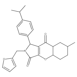 2-(furan-2-ylmethyl)-7-methyl-1-(4-propan-2-ylphenyl)-4a,5,6,7,8,8a-hexahydro-1H-chromeno[2,3-c]pyrrole-3,9-dione Structure