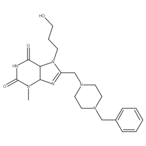 8-[(4-Benzylpiperazin-1-yl)methyl]-7-(3-hydroxypropyl)-3-methyl-4,5-dihydropurine-2,6-dione结构式